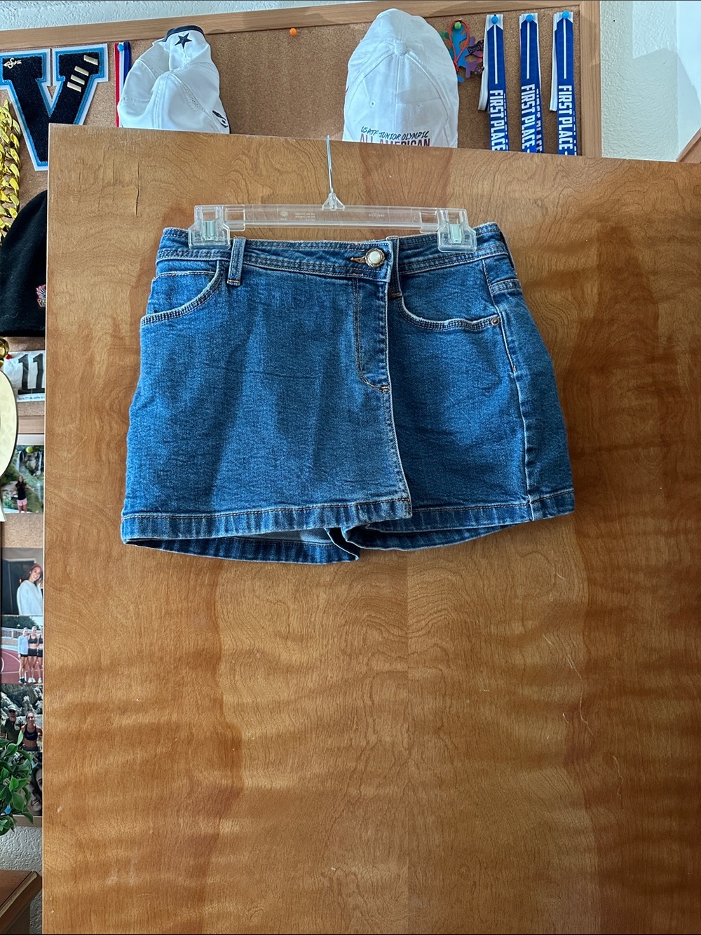 Francesca's Collections Denim Skort - Blue